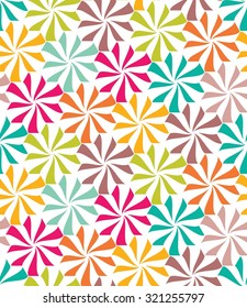 Vector modern seamless colorful geometry pattern, flowers, color abstract geometric background, trendy multicolored print, retro texture, hipster fashion design