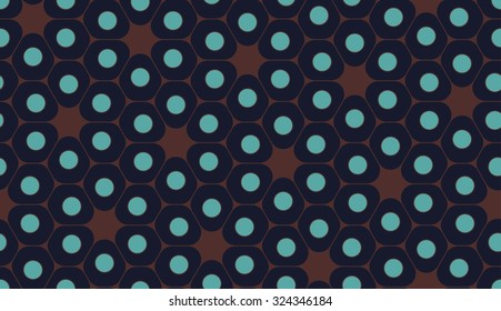 Vector modern seamless colorful geometry pattern, cells, color blue brown abstract geometric background, trendy multicolored print, retro texture, hipster fashion design