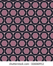 Vector modern seamless colorful geometry pattern, hexagon, color violet  abstract geometric background, trendy multicolored print, retro texture, hipster fashion design