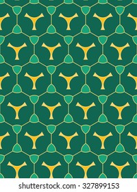 Vector modern seamless colorful geometry pattern, color green yellow, abstract geometric background, trendy multicolored print, retro texture, hipster fashion design