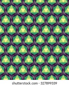 Vector modern seamless colorful geometry pattern triangle polygon, color blue green abstract geometric background, trendy multicolored print, retro texture, hipster fashion design