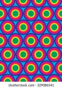 Vector modern seamless colorful geometry circles pattern, color rainbow abstract geometric background, trendy multicolored print, retro texture, hipster fashion design