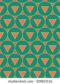 Vector modern seamless colorful geometry pattern triangle polygon, color green pink abstract geometric background, trendy multicolored print, retro texture, hipster fashion design