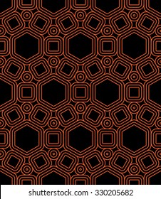 Vector modern seamless colorful geometry halloween pattern, color black orange abstract geometric background, trendy multicolored print, retro texture, hipster fashion design