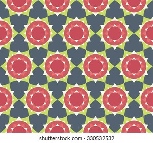 Vector modern seamless colorful geometry petal flower mandala pattern, color abstract geometric background, trendy multicolored print, retro texture, hipster fashion design