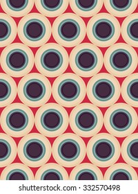Vector modern seamless colorful geometry circles pattern, color red blue abstract geometric background, trendy multicolored print, retro texture, hipster fashion design