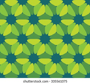 Vector modern seamless colorful geometry flower pattern, color green abstract geometric background, trendy multicolored print, retro texture, hipster fashion design