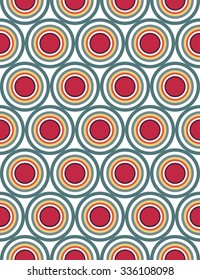 Vector modern seamless colorful geometry circles pattern, color abstract geometric background, trendy multicolored print, retro texture, hipster fashion design