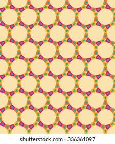 Vector modern seamless colorful geometry circle pattern, color abstract geometric background, trendy multicolored print, retro texture, hipster fashion design