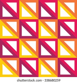 Vector modern seamless colorful geometry triangle pattern, color  abstract geometric background, trendy multicolored print, retro texture, hipster fashion design