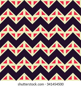 Vector modern seamless colorful geometry chevron lines pattern, color  abstract geometric background, trendy multicolored print, retro texture, hipster fashion design