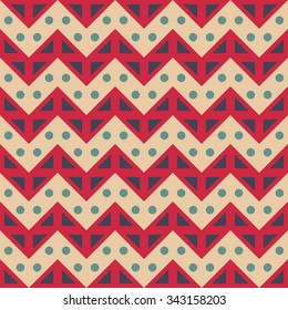 Vector modern seamless colorful geometry chevron lines pattern, color red blue, abstract geometric background, trendy multicolored print, retro texture, hipster fashion design