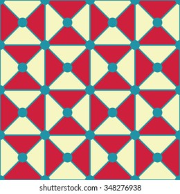 Vector modern seamless colorful geometry triangles dots pattern, color red white abstract geometric background, pillow multicolored print, retro texture, hipster fashion design