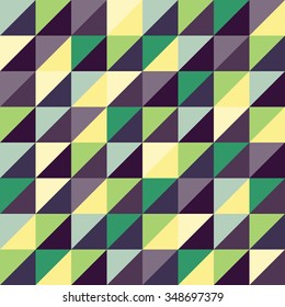 Vector modern seamless colorful geometry triangles pattern, color blue green abstract geometric background, pillow multicolored print, retro texture, hipster fashion design