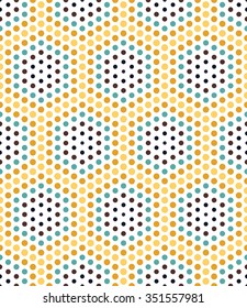 Vector modern seamless colorful geometry dots pattern, color abstract geometric background, pillow multicolored print, retro texture, hipster fashion design