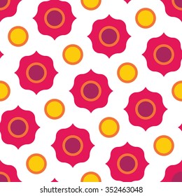 Vector modern seamless colorful geometry circle pattern, color abstract geometric background, pillow multicolored print, retro texture, hipster fashion design