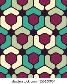 Vector modern seamless colorful geometry hexagon pattern, color abstract geometric background, pillow multicolored print, retro texture, hipster fashion design