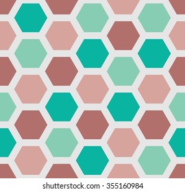 Vector modern seamless colorful geometry hexagon pattern, color abstract geometric background, pillow multicolored print, retro texture, hipster fashion design