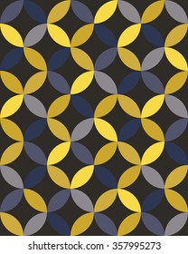 Vector modern seamless colorful geometry overlapping circles pattern, color abstract geometric background, pillow multicolored print, retro texture, hipster fashion design