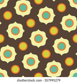 Vector modern seamless colorful geometry circle pattern, color abstract geometric background, pillow multicolored print, retro texture, hipster fashion design