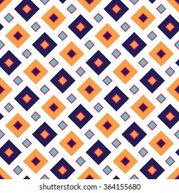 Vector modern seamless colorful geometry square pattern, color abstract geometric background, pillow multicolored print, retro texture, hipster fashion design