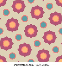 Vector modern seamless colorful geometry circle pattern, color abstract geometric background, pillow multicolored print, retro texture, hipster fashion design