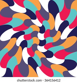 Vector moderno y sin fisuras, trippy, fondo geométrico abstracto en color, impresión multicolor de almohada, textura retro, diseño de moda hipster