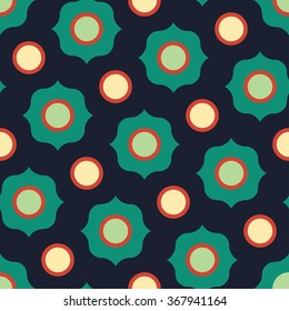Vector modern seamless colorful geometry circle pattern, color abstract geometric background, pillow multicolored print, retro texture, hipster fashion design