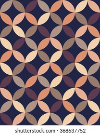 Vector modern seamless colorful geometry overlapping circles pattern, color abstract geometric background, pillow multicolored print, retro texture, hipster fashion design