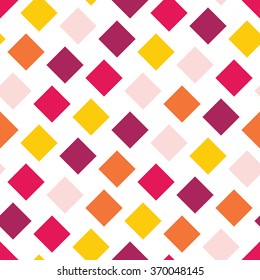 Vector modern seamless colorful geometry square pattern, color abstract geometric background, pillow multicolored print, retro texture, hipster fashion design