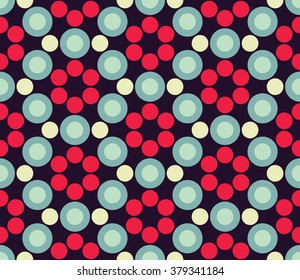 Vector modern seamless colorful geometry circle pattern, color abstract geometric background, pillow multicolored print, retro texture, hipster fashion design
