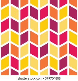 Vector modern seamless colorful geometry chevron pattern, color abstract geometric background, pillow multicolored print, retro texture, hipster fashion design