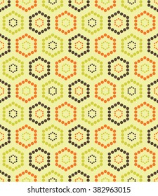 Vector modern seamless colorful geometry hexagon pattern, color abstract geometric background, pillow multicolored print, retro texture, hipster fashion design