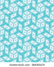 Vector modern seamless colorful geometry cube pattern, color abstract geometric background, pillow multicolored print, retro texture, hipster fashion design