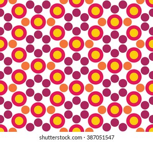 Vector modern seamless colorful geometry circle pattern, color abstract geometric background, pillow multicolored print, retro texture, hipster fashion design