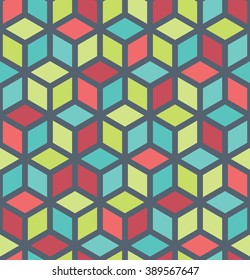 Vector modern seamless colorful geometry pattern, color abstract geometric background, pillow multicolored print, retro texture, hipster fashion design