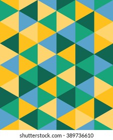 Vector modern seamless colorful geometry triangle pattern, color abstract geometric background, pillow multicolored print, retro texture, hipster fashion design