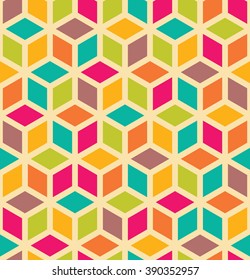 Vector modern seamless colorful geometry pattern, color abstract geometric background, pillow multicolored print, retro texture, hipster fashion design