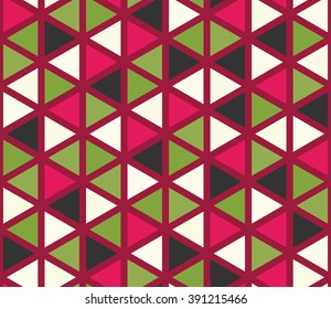 Vector modern seamless colorful geometry triangle pattern, color abstract geometric background, pillow multicolored print, retro texture, hipster fashion design