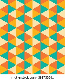 Vector modern seamless colorful geometry triangle pattern, color abstract geometric background, pillow multicolored print, retro texture, hipster fashion design