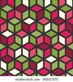 Vector modern seamless colorful geometry pattern, color abstract geometric background, pillow multicolored print, retro texture, hipster fashion design