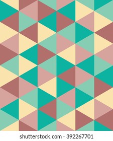 Vector modern seamless colorful geometry triangle pattern, color abstract geometric background, pillow multicolored print, retro texture, hipster fashion design