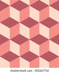 Vector modern seamless colorful geometry cubes pattern, color abstract geometric background, pillow multicolored print, retro texture, hipster fashion design