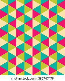 Vector modern seamless colorful geometry triangle pattern, color abstract geometric background, pillow multicolored print, retro texture, hipster fashion design