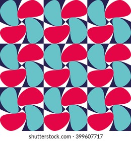 Vector modern seamless colorful geometry pattern twirl, color abstract geometric background, pillow multicolored print, retro texture, hipster fashion design