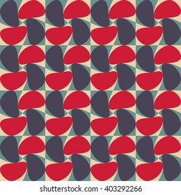 Vector modern seamless colorful geometry pattern twirl, color abstract geometric background, pillow multicolored print, retro texture, hipster fashion design