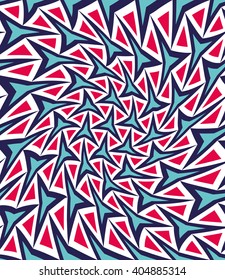 Vector modern seamless colorful geometry pattern twirl, color abstract geometric background, pillow multicolored print, retro texture, hipster fashion design