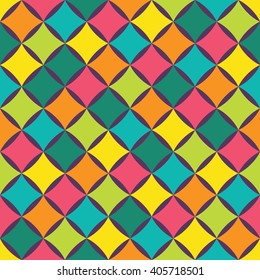 Vector modern seamless colorful geometry pattern, color abstract geometric background, pillow multicolored print, retro texture, hipster fashion design