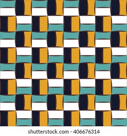 Vector modern seamless colorful geometry pattern square, color blue and yellow abstract geometric background, pillow multicolored print, retro texture, hipster fashion design