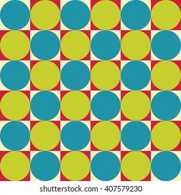 Vector modern seamless colorful geometry circle pattern, color abstract geometric background, pillow multicolored print, retro texture, hipster fashion design